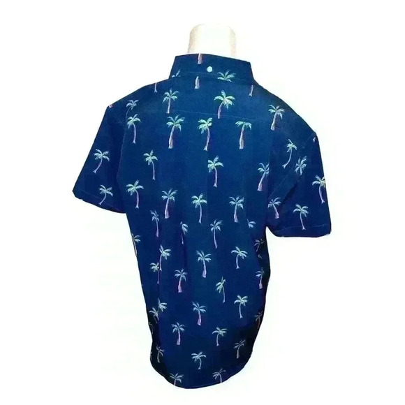 Chubbies Short Sleeve Button Up Men’s Sz S Palm Tree All Over Navy Blue Hawiian - Picture 5 of 9
